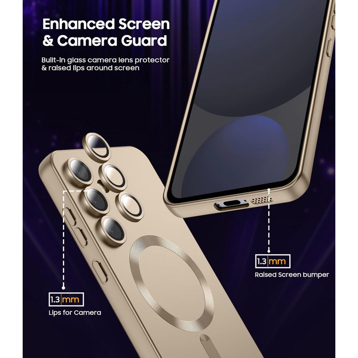 Samsung Galaxy S25 FE Hoesje - Goud - Matte Siliconen MagSafe Back Cover