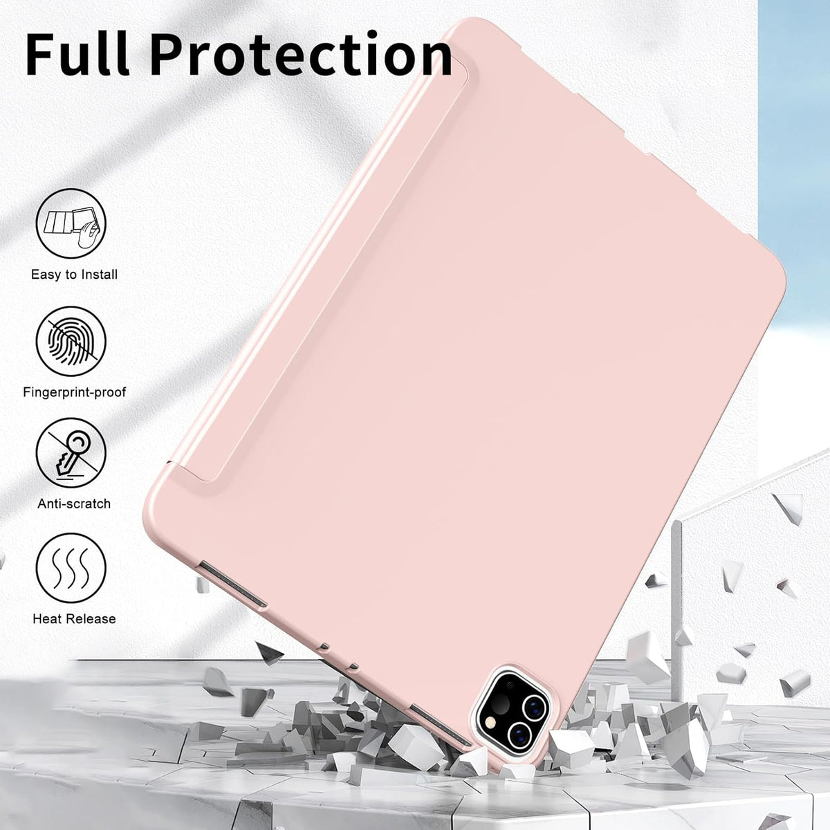 iPad Air 13 inch 2025 Tablethoes - Roze - Smart Cover