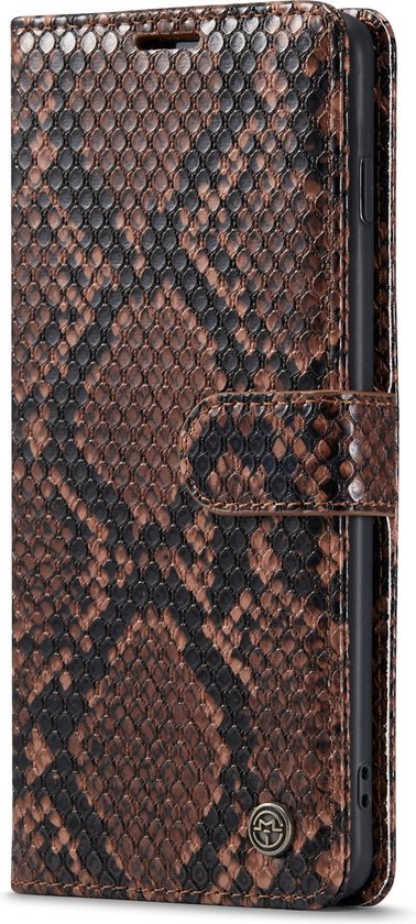 Samsung Galaxy S10+ Case - Brown - Luxury Snakeskin Flip Case