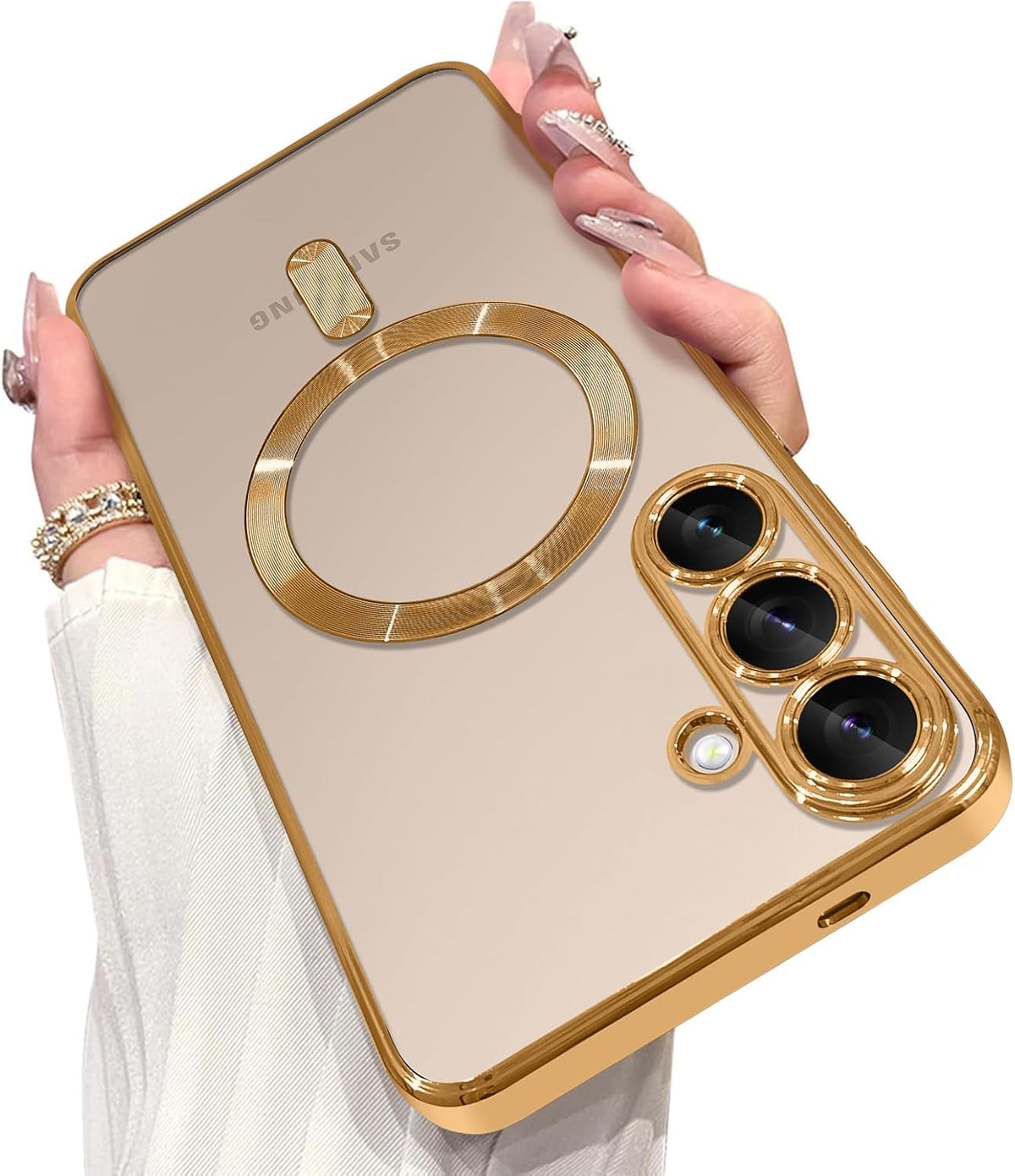 Samsung Galaxy S25 Plus Hoesje - Goud - Siliconen MagSafe Back Cover
