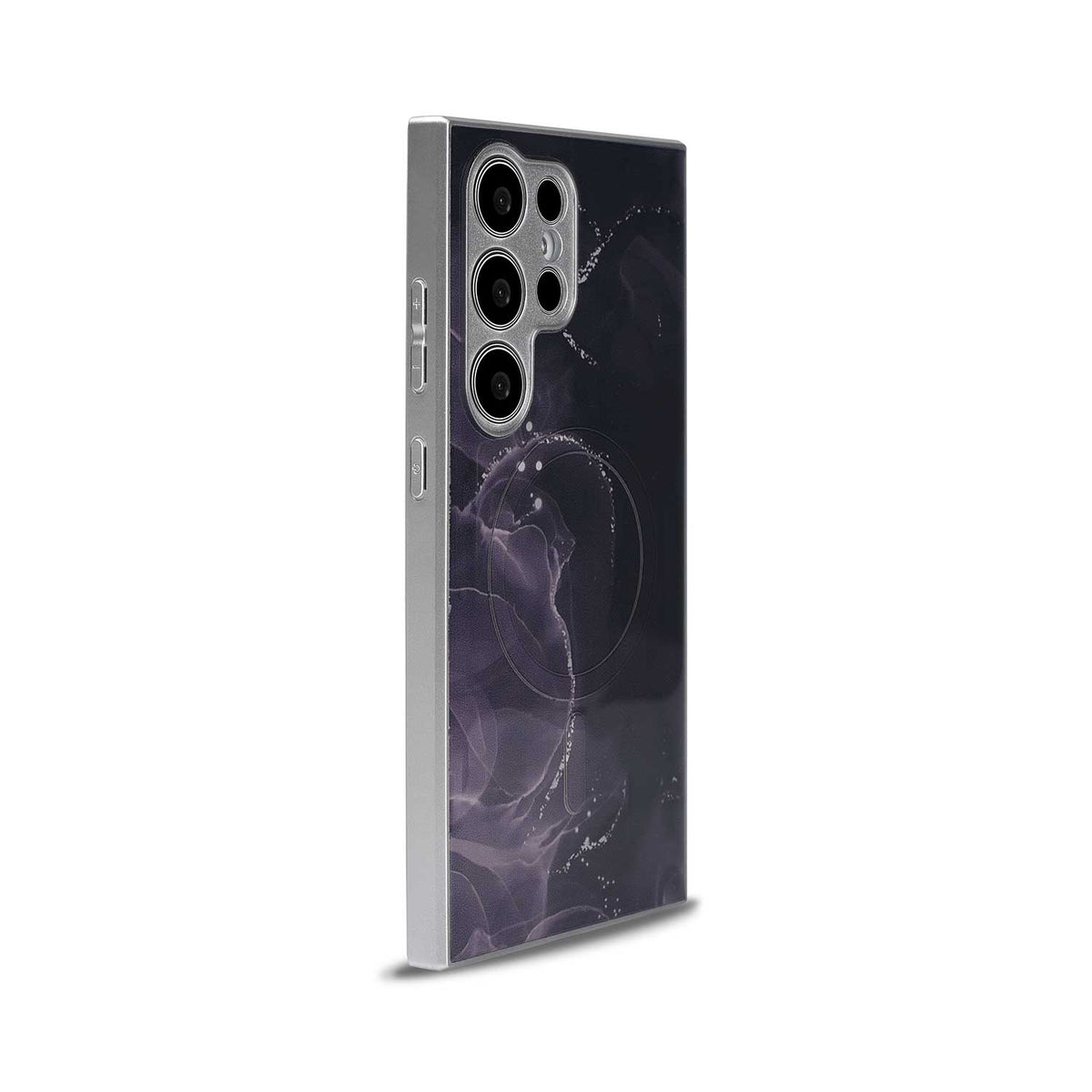 Samsung Galaxy S24 Ultra Hoesje - Zwart - Siliconen Marmer MagSafe Back Cover