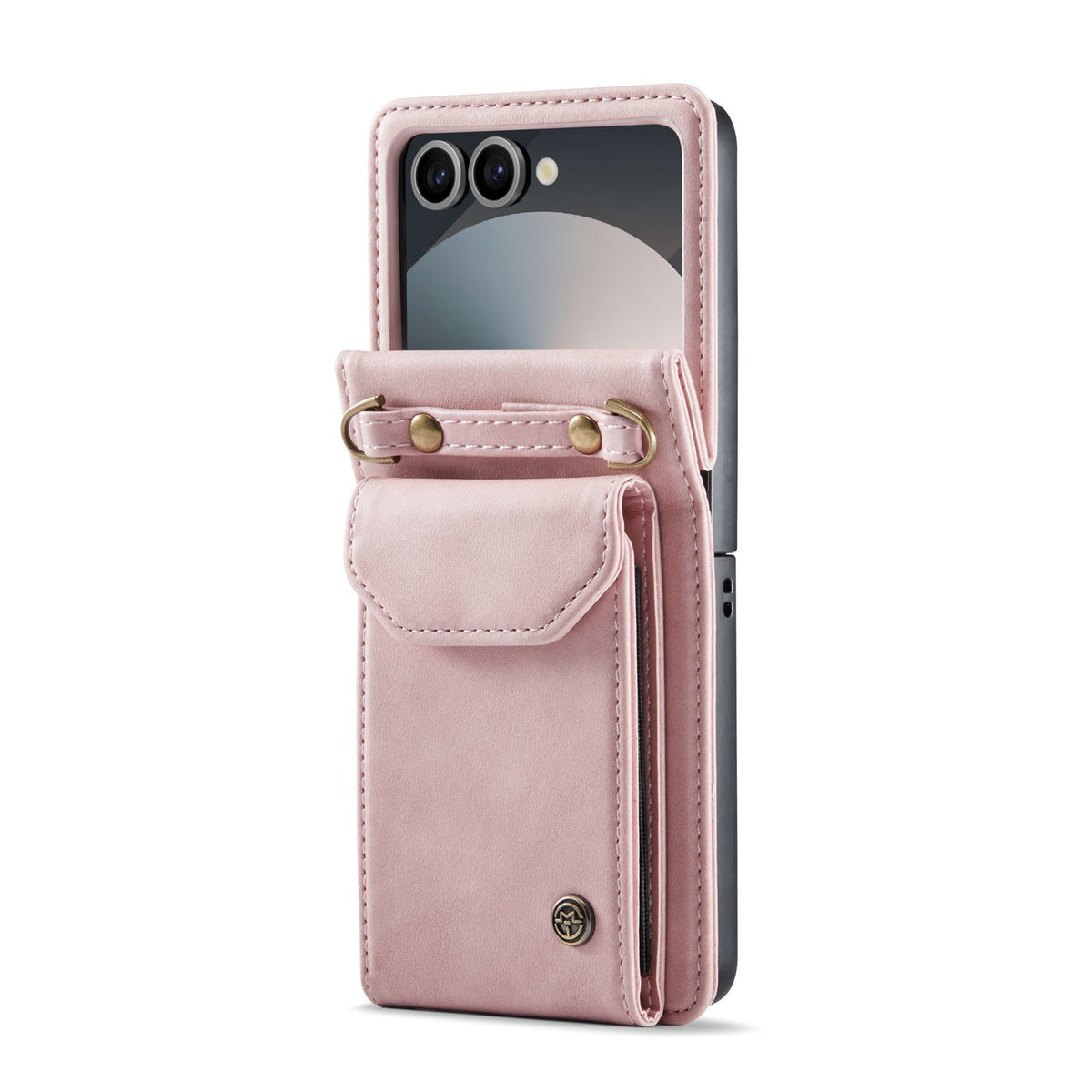 Samsung Galaxy Z Flip 7 Hoesje - Pale Pink - Bookcase met Telefoonkoord