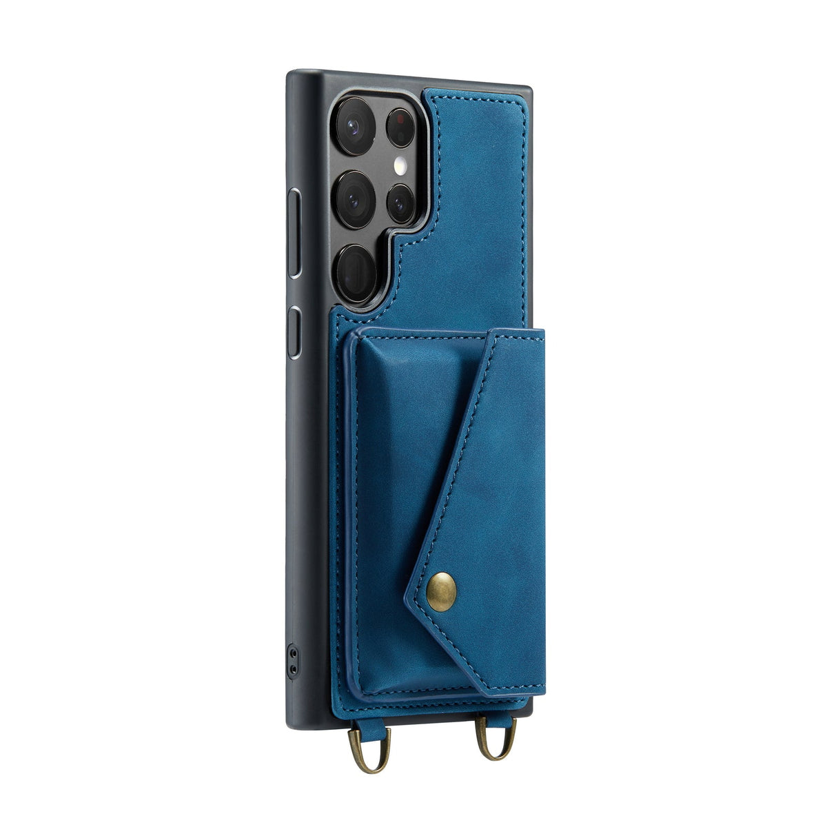 Samsung Galaxy S23 Ultra Hoesje - Navy Blue - Luxe Back Cover met Telefoonkoord