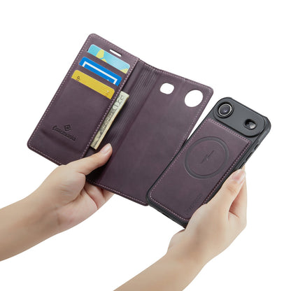 Apple iPhone Air Hoesje - Dark Purple - Luxe 2 in 1 MagSafe Bookcase