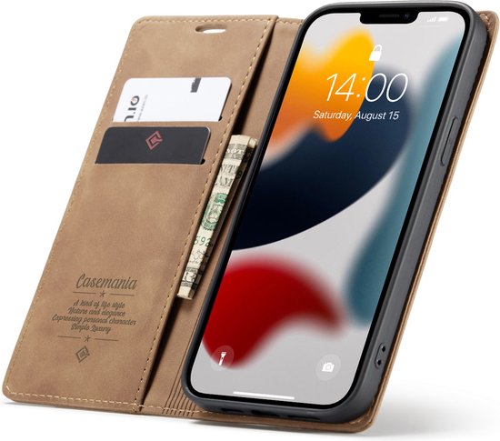 Apple iPhone 13 Pro Hoesje - Sienna Brown - Dunne Bookcase