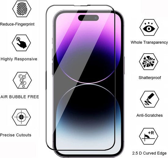 Apple iPhone 14 Pro Schutzfolie - Full Cover mit Kameraschutz - 2 Stück