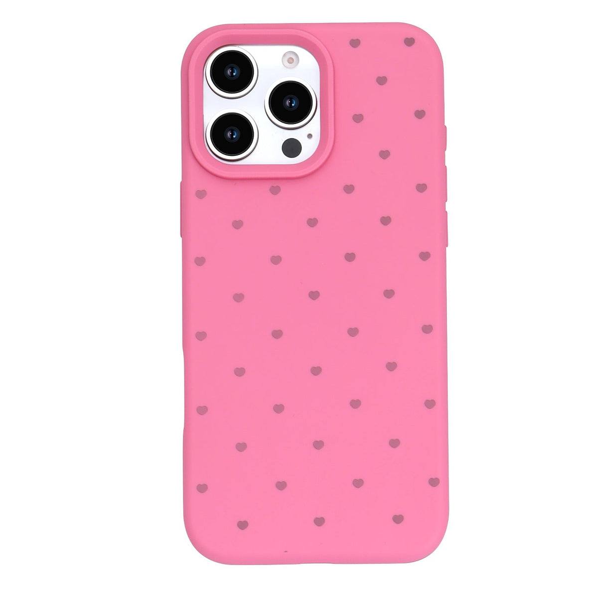 Apple iPhone 16 Pro Hoesje - Neon Roze - Hartjes Back Cover