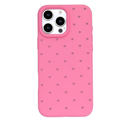 Apple iPhone 16 Pro Hoesje - Neon Roze - Hartjes Back Cover