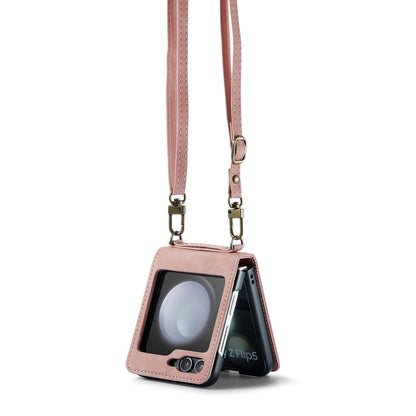 Samsung Galaxy Z Flip 7 FE Hoesje - Pale Pink - Portemonnee Bookcase met Telefoonkoord