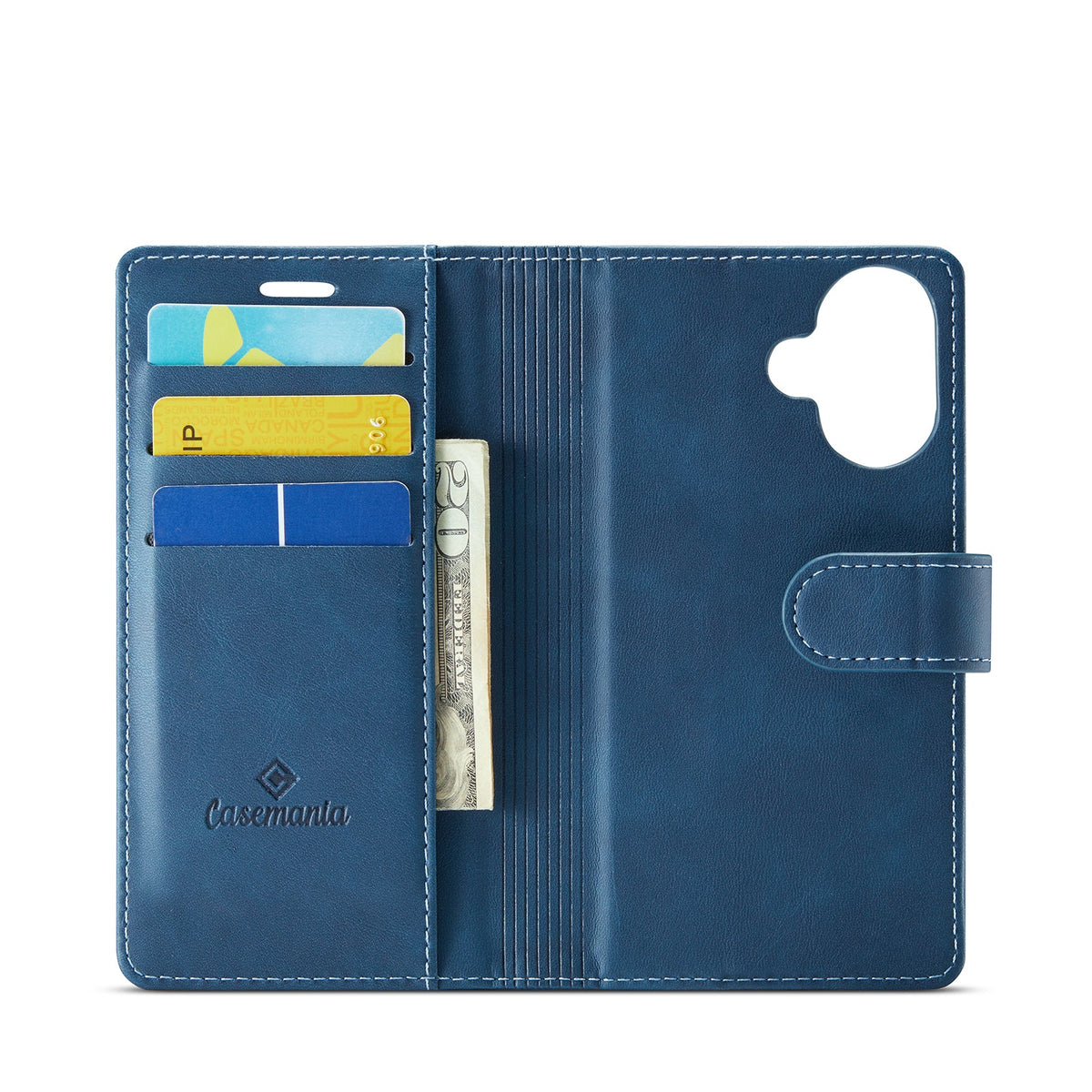 Apple iPhone 17 Hoesje - Navy Blue - Luxe 2 in 1 MagSafe Bookcase