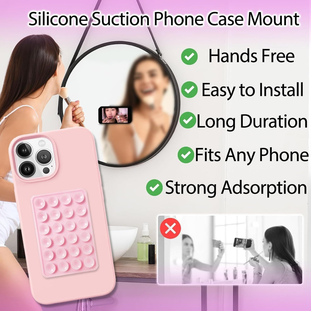 Casemania Double-Sided Silicone Suction Cup for Mobile Phones - Turquoise