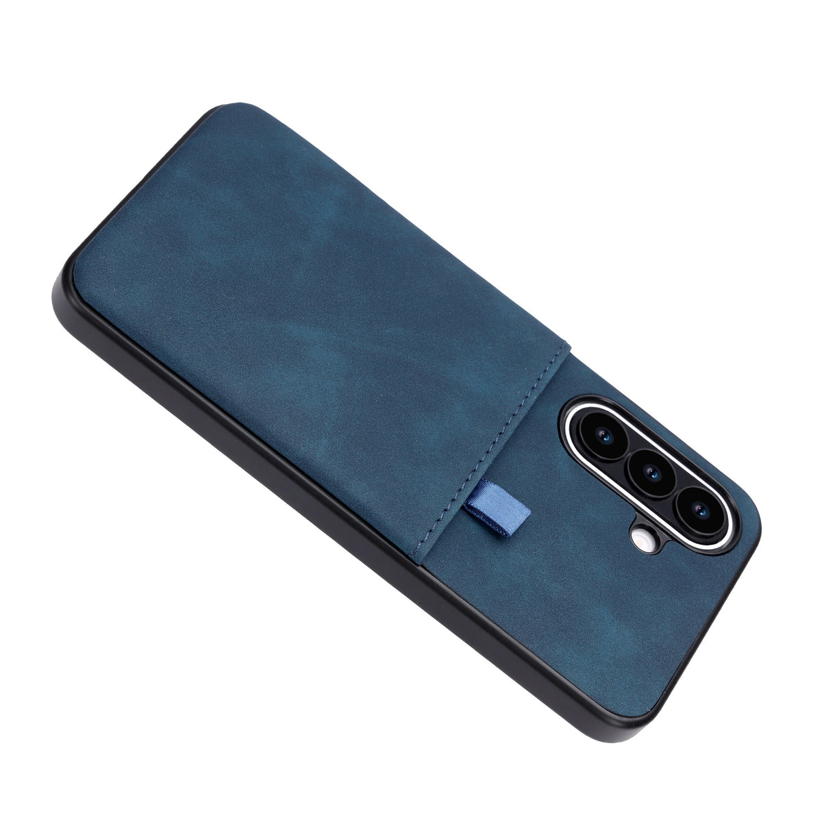 Samsung Galaxy S26 FE Hoesje - Navy Blue - Kunstleren Back Cover met Pull-Tab Pasjeshouder