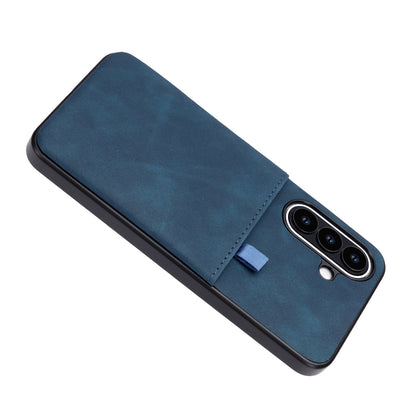 Samsung Galaxy S26 FE Hoesje - Navy Blue - Kunstleren Back Cover met Pull-Tab Pasjeshouder