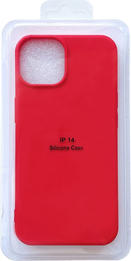 Apple iPhone 14 Plus Case - Red - Microfiber Silicone Back Cover