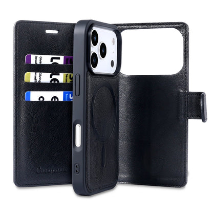 Apple iPhone 18 Pro Max Hoesje - Onyx Black - 2 in 1 Lederlook MagSafe Bookcase