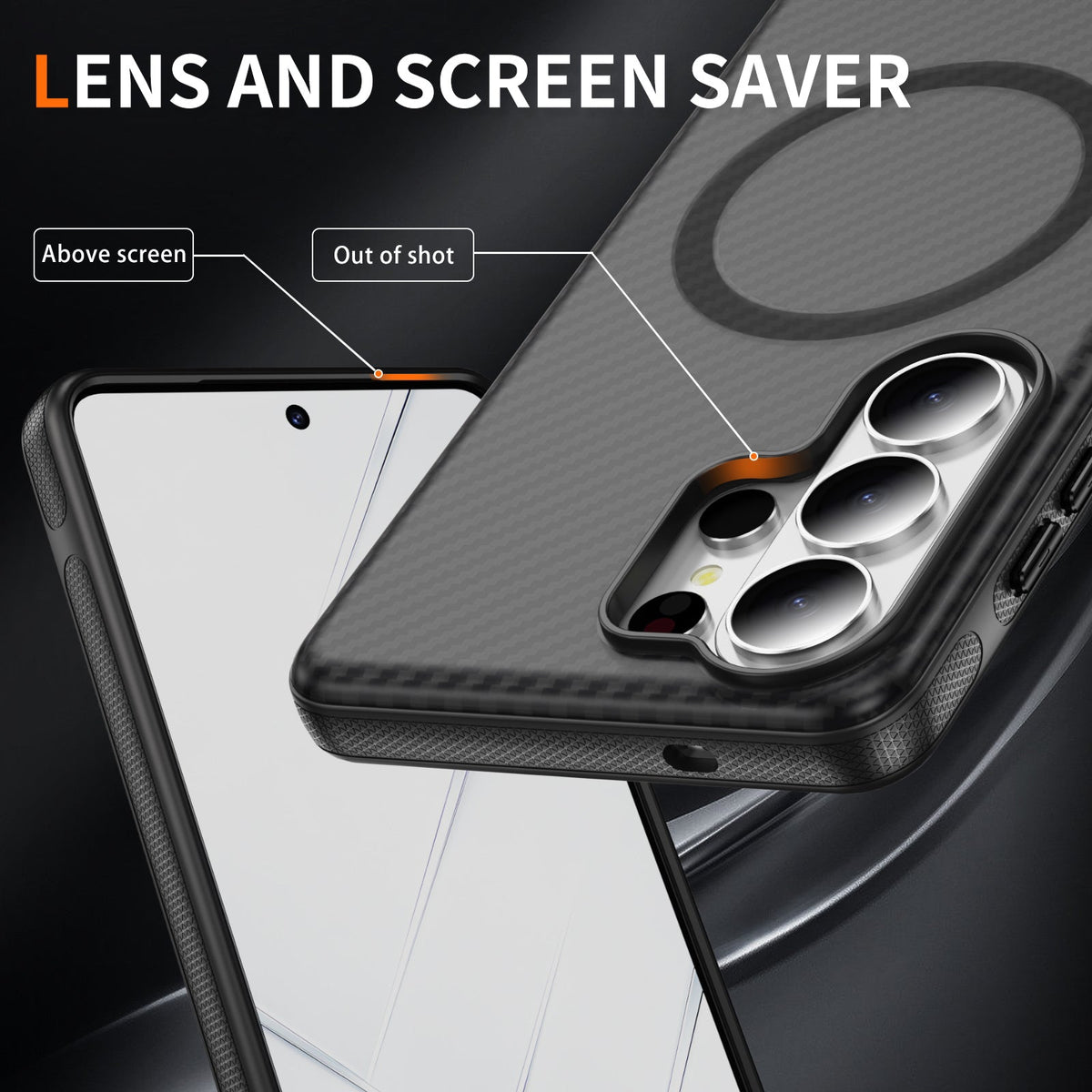Samsung Galaxy S26 Ultra Hoesje - Zwart - Carbon MagSafe Back Cover
