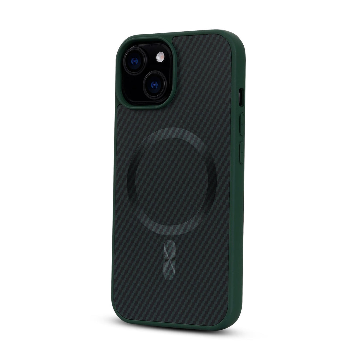 Apple iPhone 15 Plus Hoesje - Groen - Carbon MagSafe Back Cover