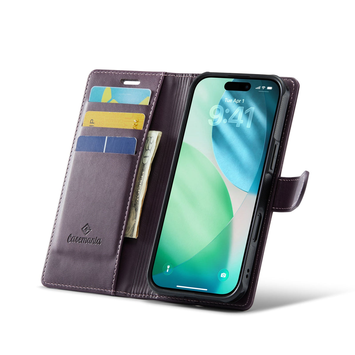 Apple iPhone Air Hoesje - Dark Purple - Luxe 2 in 1 MagSafe Bookcase