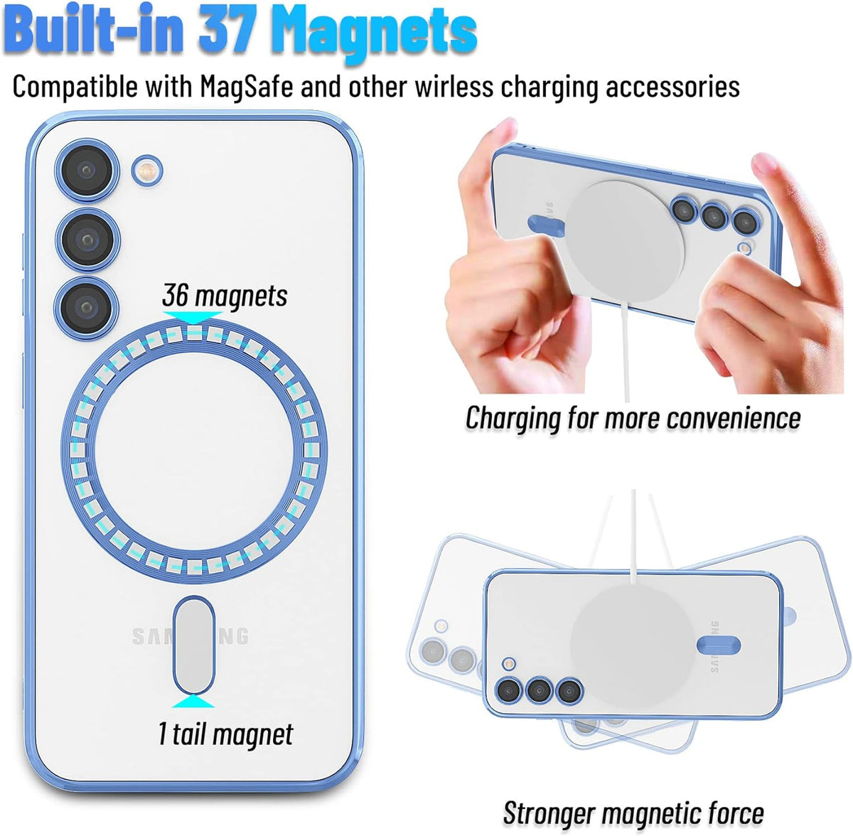 Samsung Galaxy S23 FE Hoesje - Licht Blauw - Siliconen MagSafe Back Cover