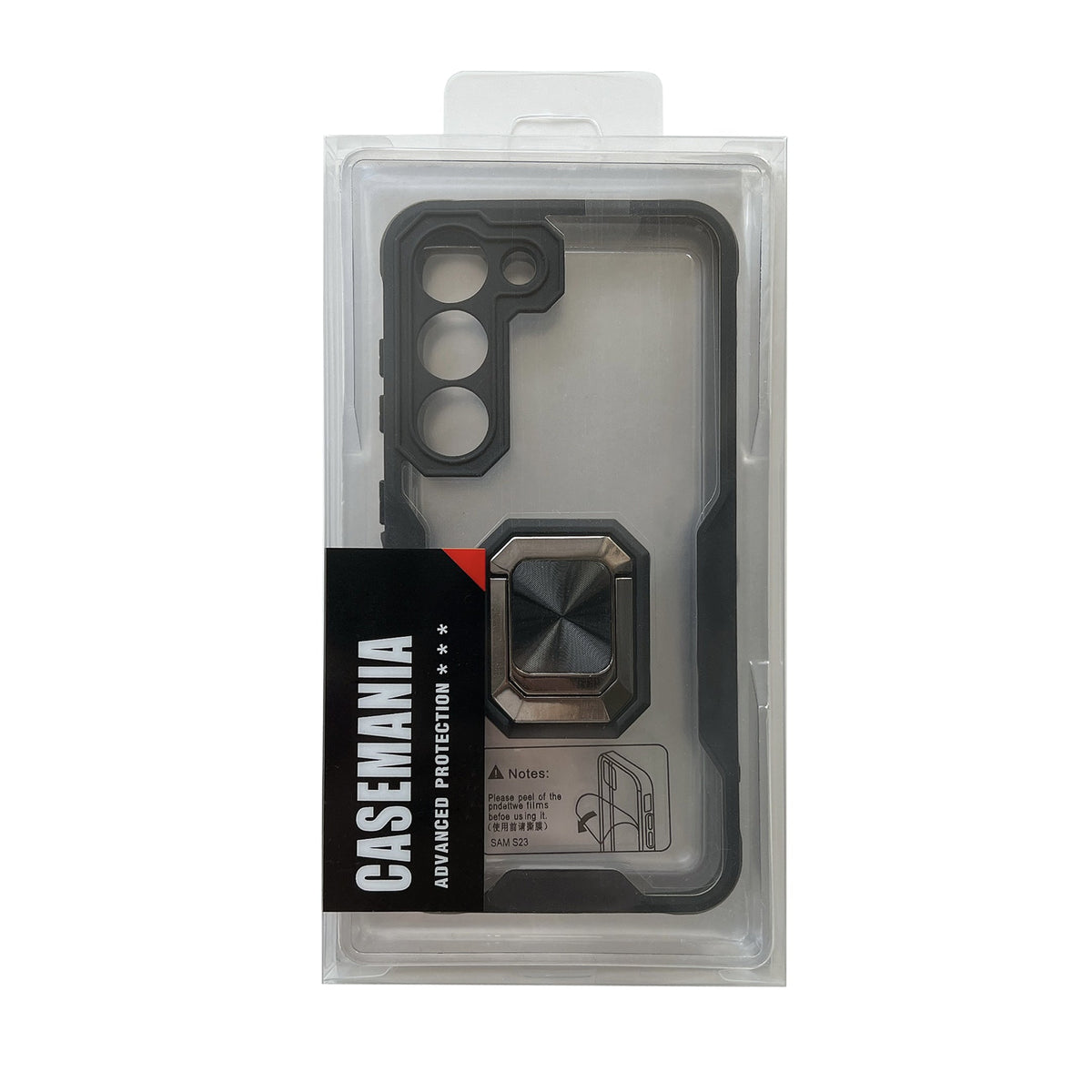 Samsung Galaxy S23 Hoesje - Zwart - Ring Kickstand Back Cover