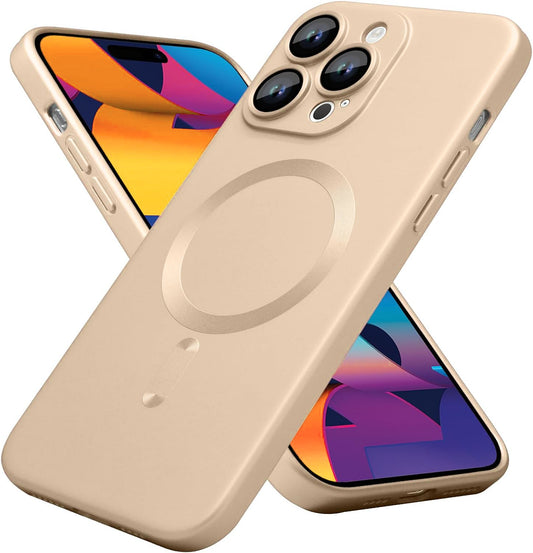 Apple iPhone 16 Pro Max Hülle - Gold - Mattes Silikon-MagSafe-Backcover
