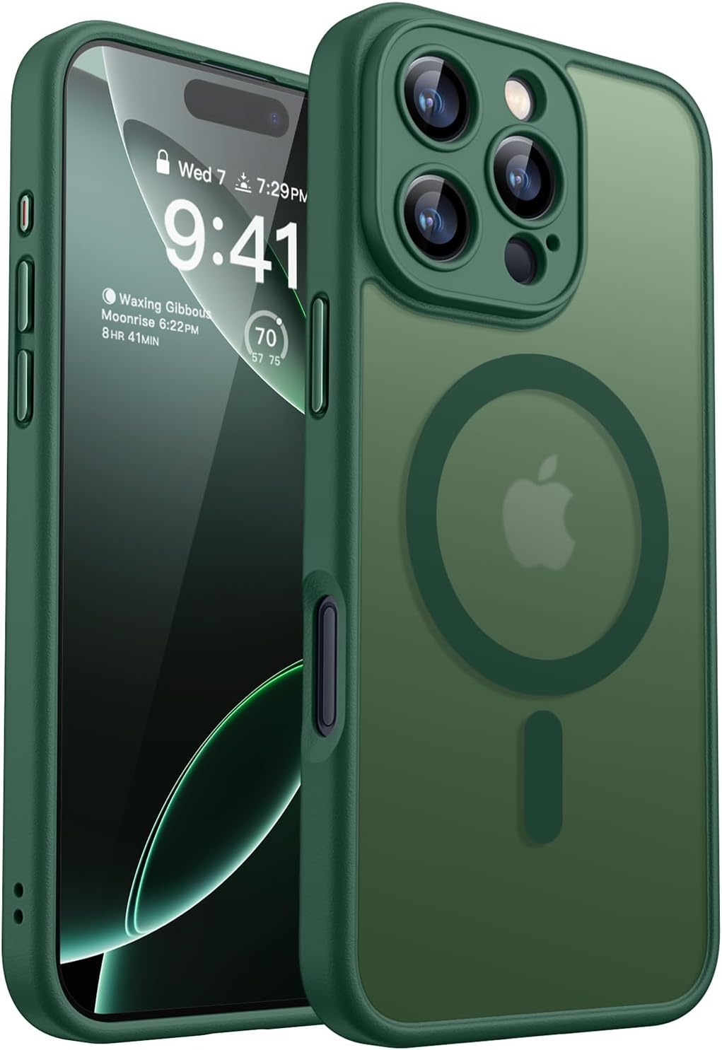 Apple iPhone 16 Pro Max Case - Dark Green - Matte Armour MagSafe Back Cover with Camera Protection