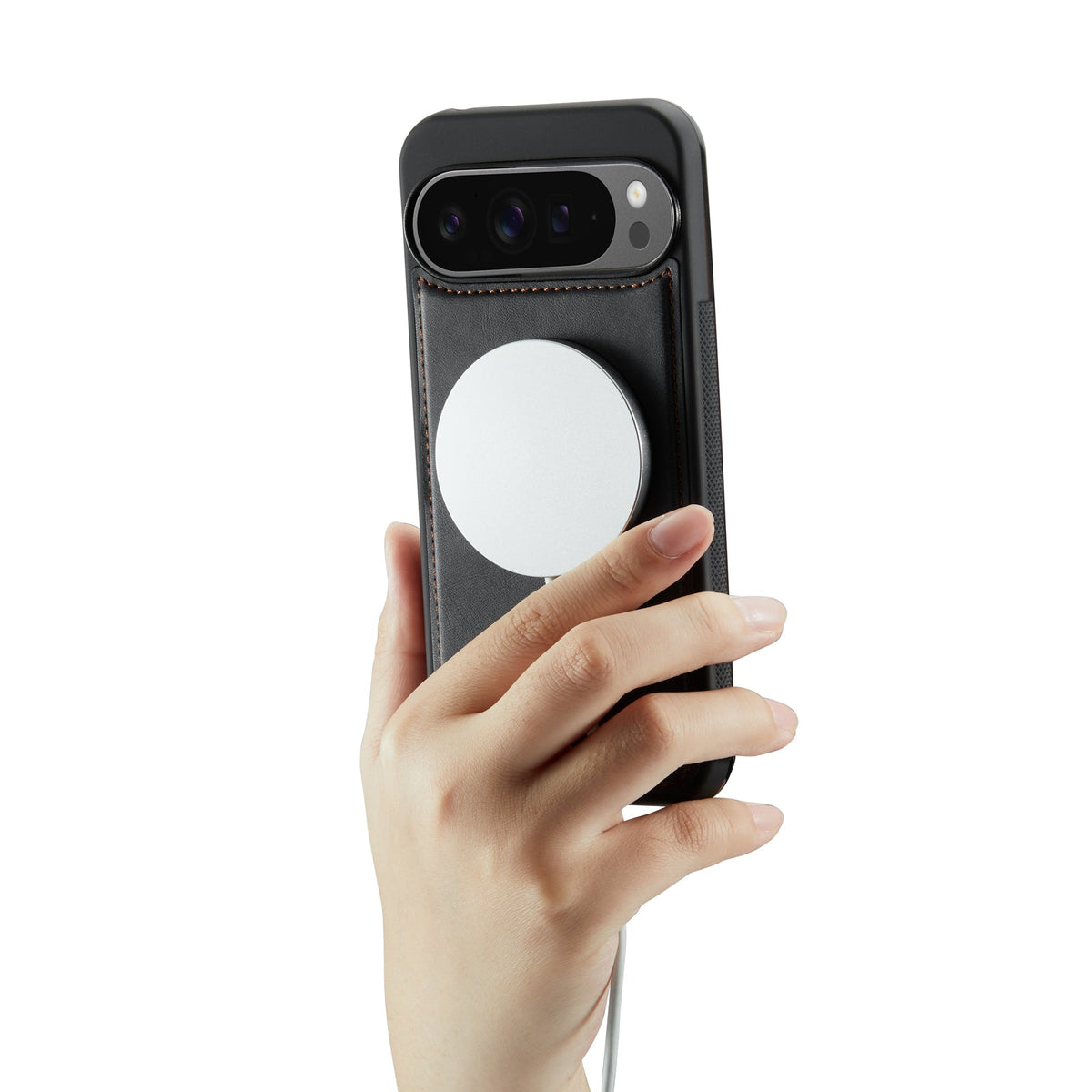 Google Pixel 10 Pro XL Hülle - Anthrazitgrau - Luxuriöse 2-in-1 MagSafe-Buchtasche