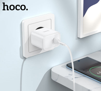 Hoco 25W USB-C Fast Charger with USB-C Cable 2m - Pink