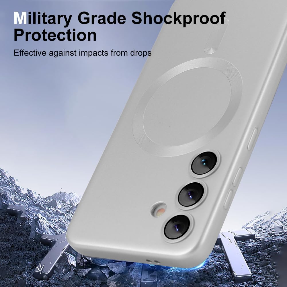 Samsung Galaxy S24 Plus Hülle - Silber - Matte Silikon MagSafe Back Cover