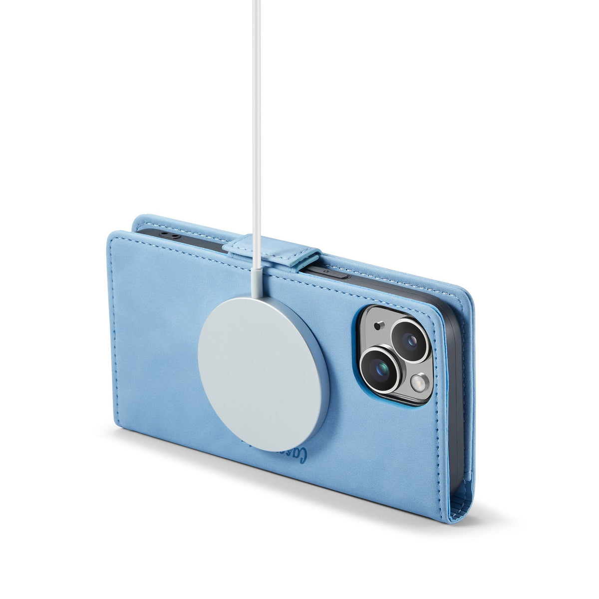 Apple iPhone 15 Hülle - Sky Blue - Portemonnaie-MagSafe-Klapphülle mit Kartenfach