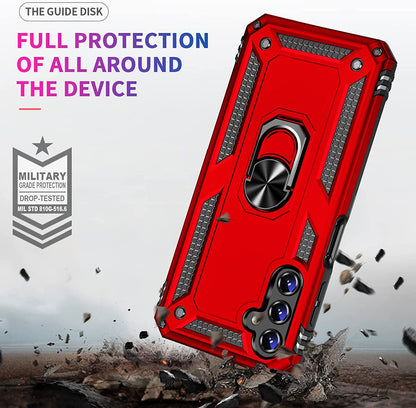 Samsung Galaxy A14 4G Hoesje - Rood - Armor Kickstand Back Cover