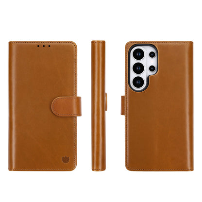 Samsung Galaxy S26 Ultra Hoesje - Sienna Brown - Echt Leren 2 in 1 MagSafe Bookcase