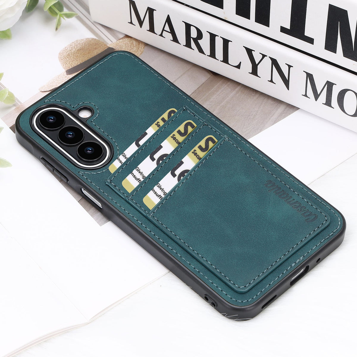 Samsung Galaxy A27 Hoesje - Emerald Green - Kunstleren Back Cover met Pasjeshouder