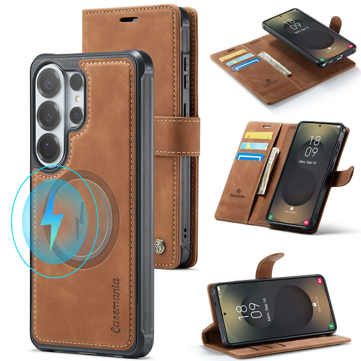 Samsung Galaxy S26 Ultra Hoesje - Sienna Brown - 2 in 1 MagSafe Bookcase