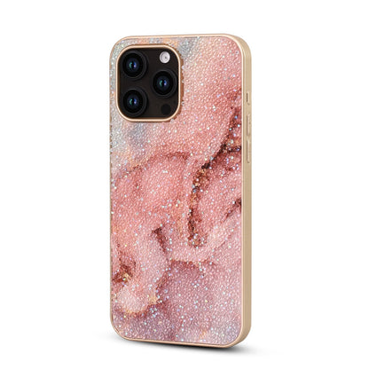 Apple iPhone 14 Pro Case - Pink - Diamond Marble Glitter Back Cover