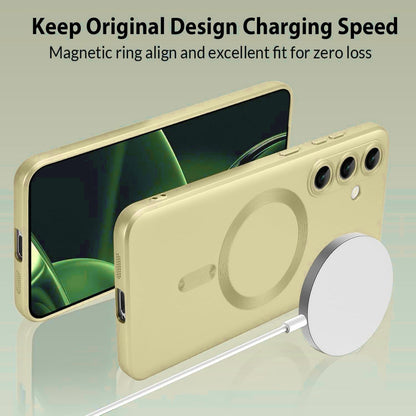 Samsung Galaxy S25 Plus Hülle - Gold - Matte Silikon MagSafe Back Cover