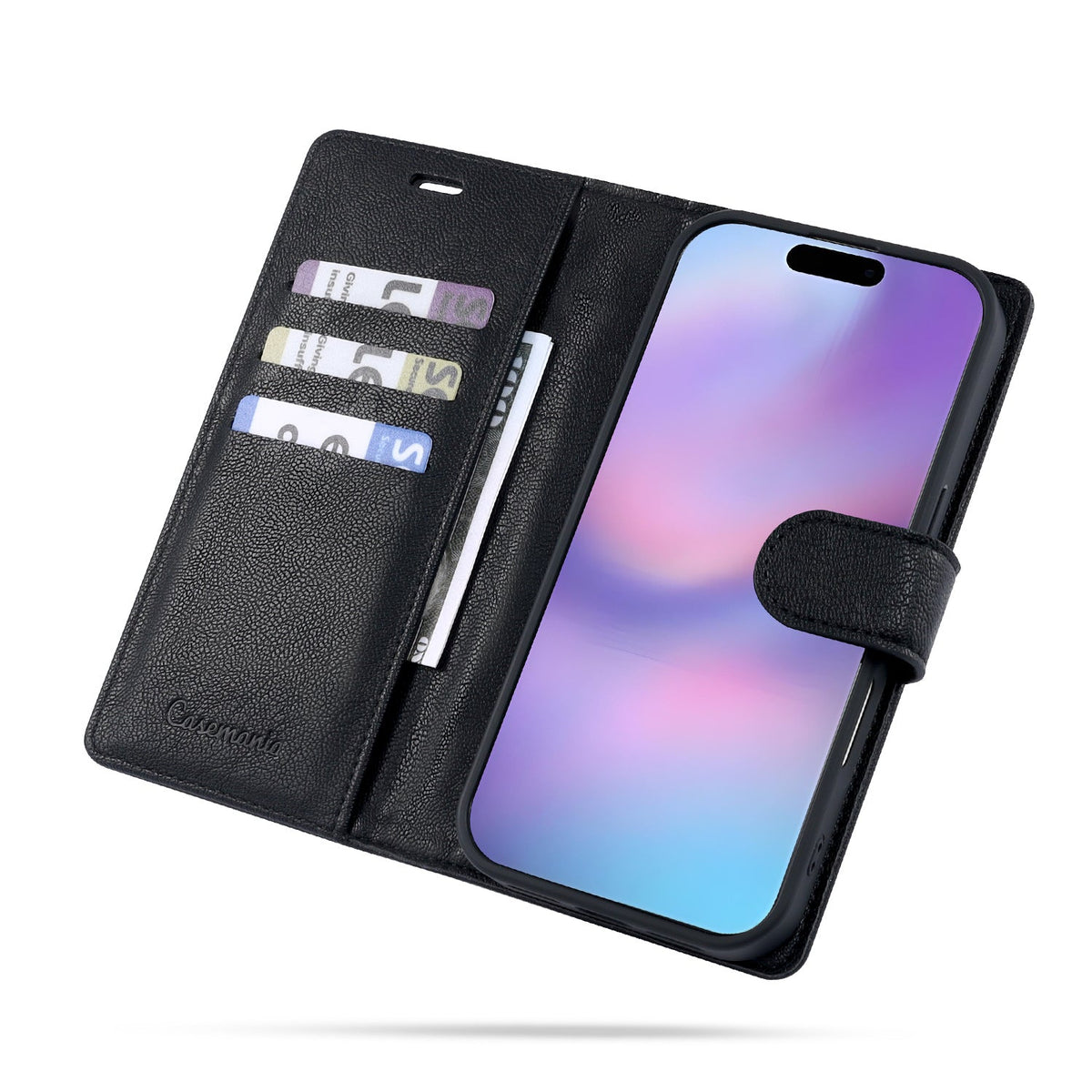 Apple iPhone 18 Pro Max Hoesje - Onyx Black - 2 in 1 Lederlook MagSafe Bookcase