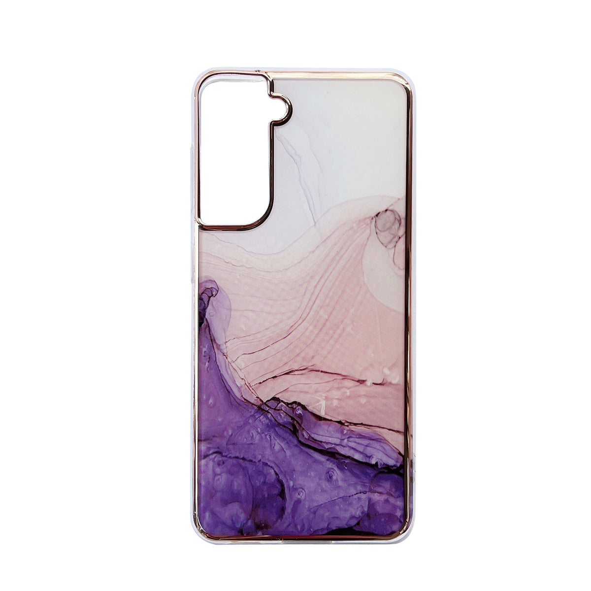 Samsung Galaxy S24 Plus Hoesje - Paars - Siliconen Marmer Back Cover