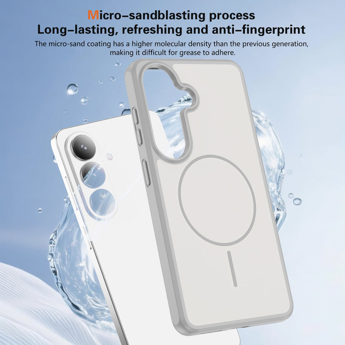 Samsung Galaxy A57 Hoesje - Grijs - Minimalistische Matte Siliconen MagSafe Back Cover