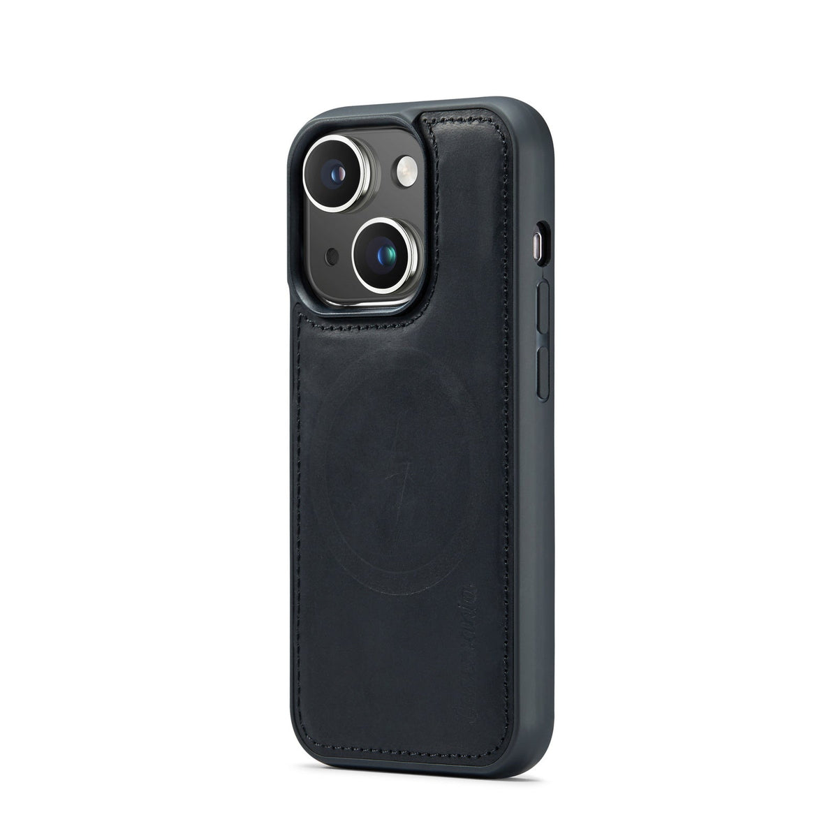 Apple iPhone 15 Plus Hoesje - Charcoal Gray - Echt Leren 2 in 1 MagSafe Bookcase
