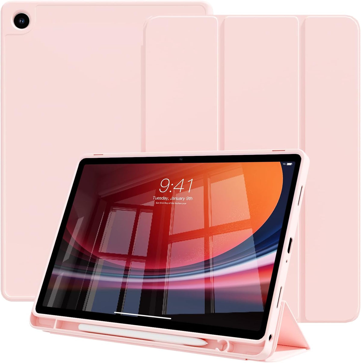 Samsung Galaxy Tab A11 Plus Tablethoes - Roze - Smart Cover