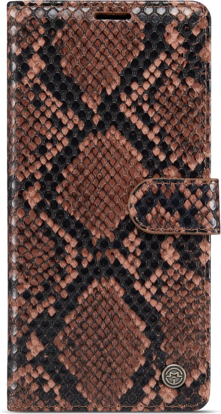 Samsung Galaxy S10+ Case - Brown - Luxury Snakeskin Flip Case