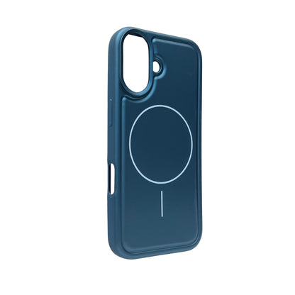 iPhone 17 Hoesje - Metallic Blauw - Matte Siliconen MagSafe Back Cover