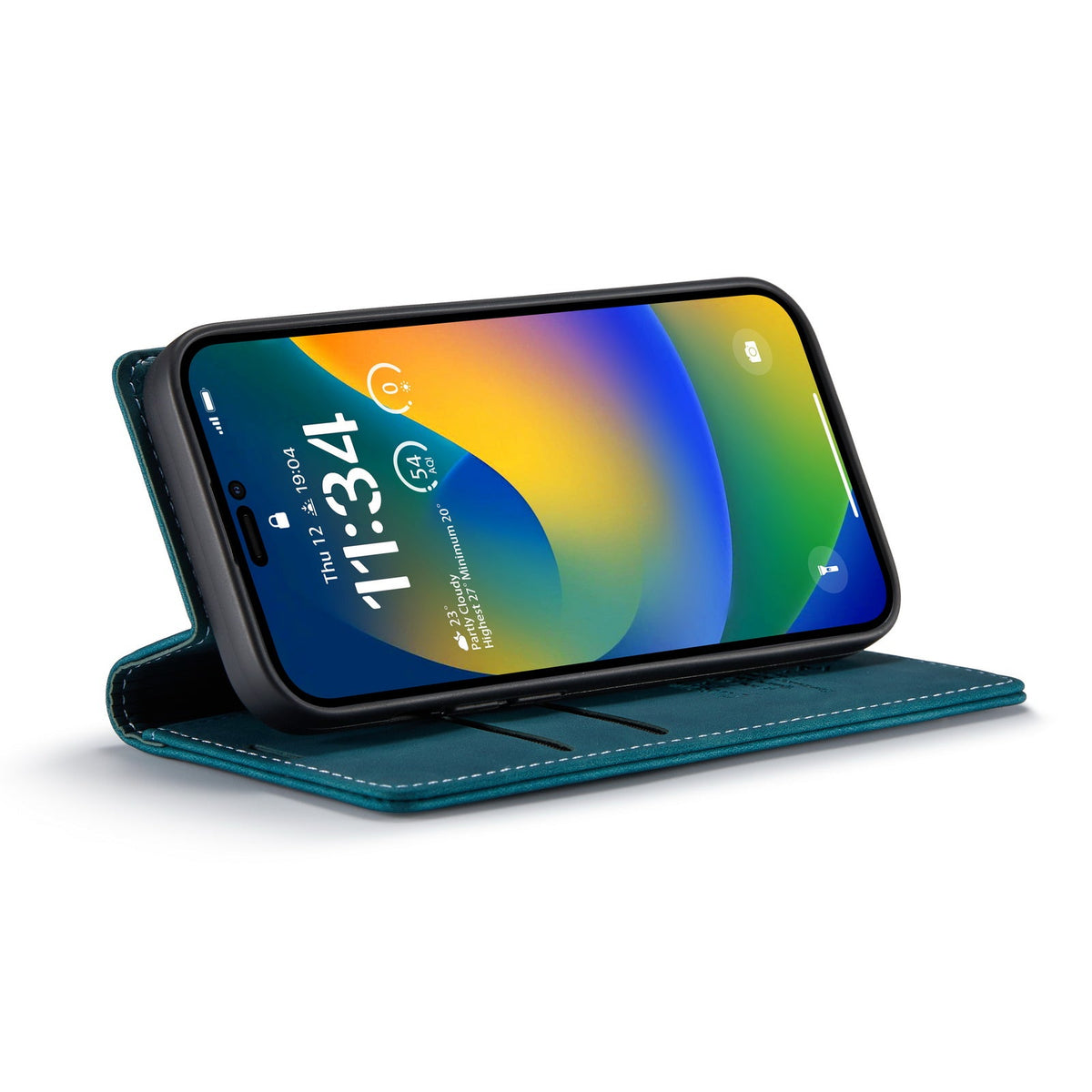 iPhone 15 Pro Hoesje - Emerald Green - Dunne Bookcase
