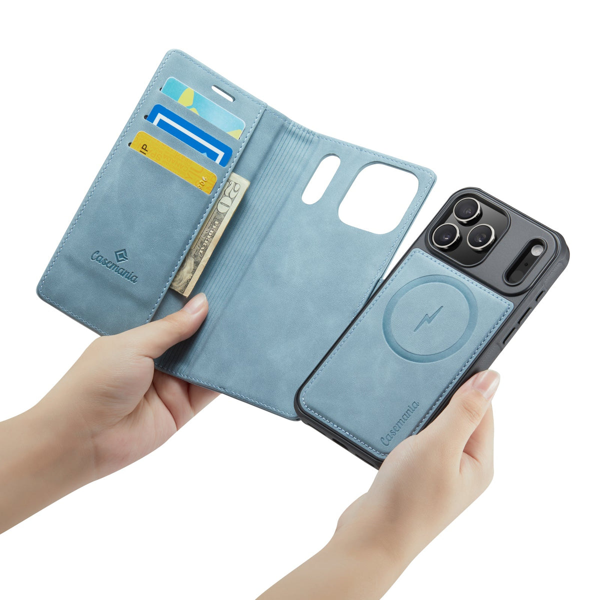 Apple iPhone 18 Pro Max Hoesje - Aqua Blue - Luxe 2 in 1 MagSafe Bookcase