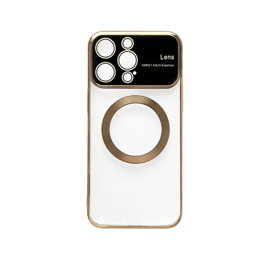 Apple iPhone 15 Pro Case - Gold - Silicone MagSafe Back Cover with Camera Protection