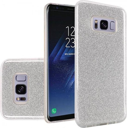 Samsung Galaxy S8 Hoesje - Zilver - Glitter Back Cover