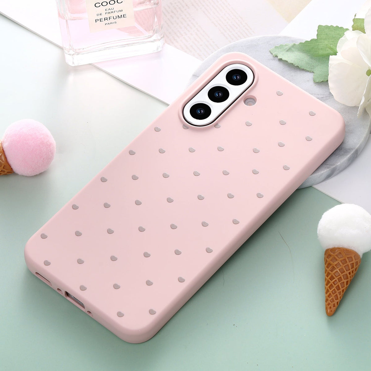 Samsung Galaxy A36 Hoesje - Roze - Hartjes Back Cover
