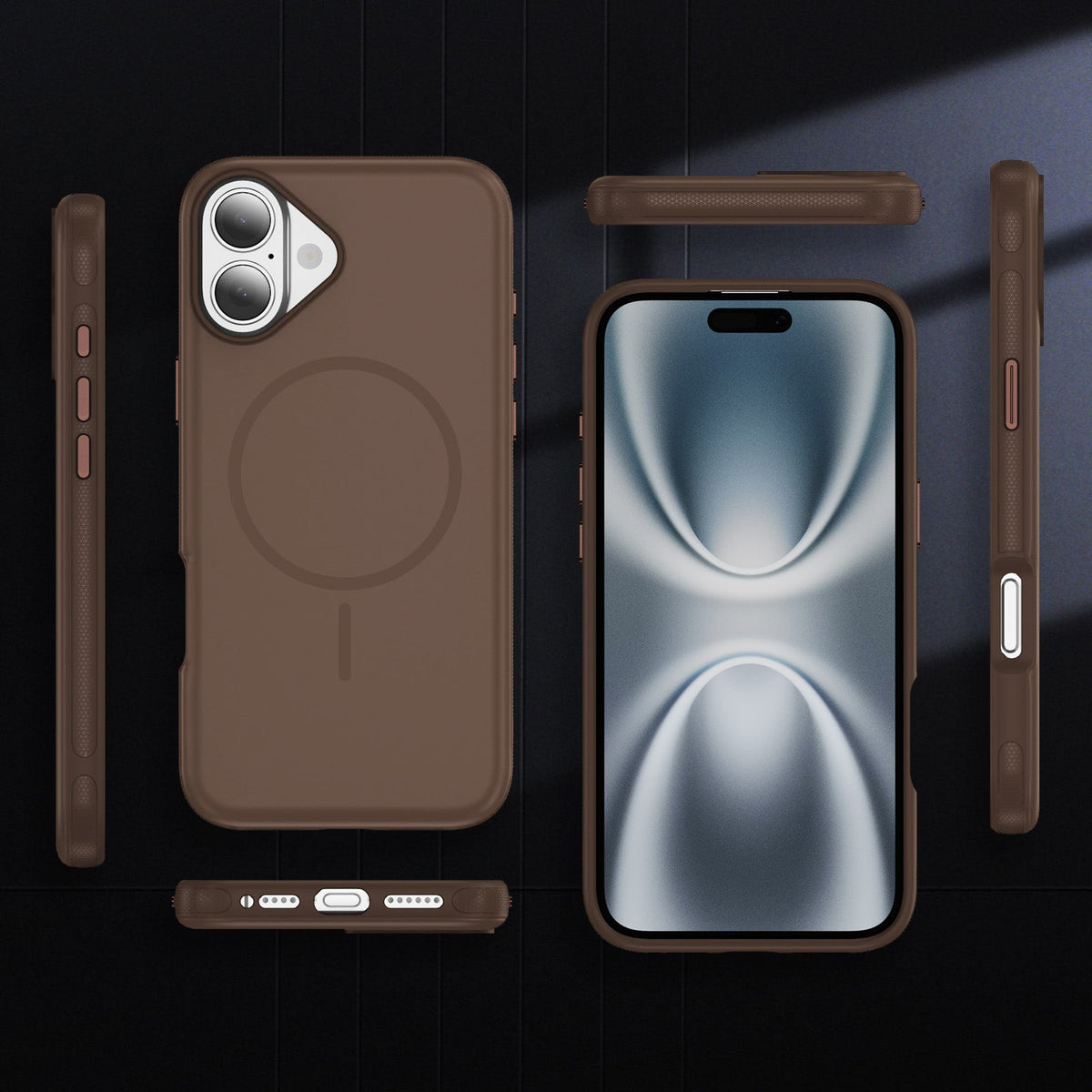 iPhone 17 Hoesje - Bruin - Soft Siliconen Magsafe Back Cover