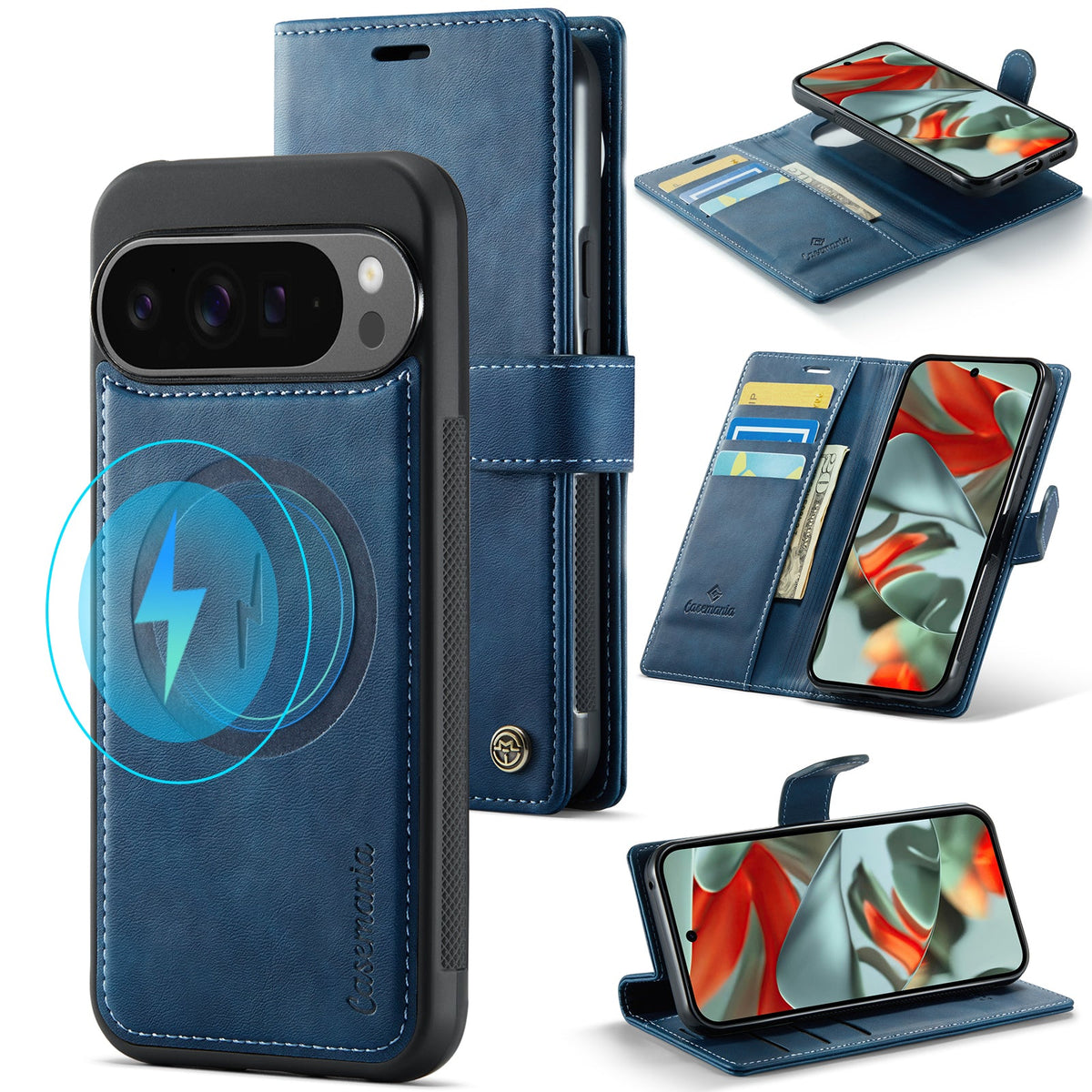 Google Pixel 10 Pro XL Hoesje - Navy Blue - Luxe 2 in 1 MagSafe Bookcase